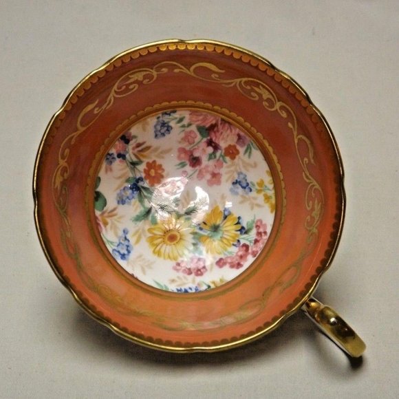 Aynsley Fine Bone China England Blush Floral Footed Tea Cup and Saucer - Picture 14 of 15